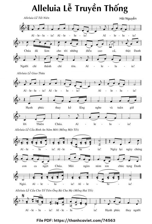 Alleluia Lễ Truyền thống - Hải Nguyễn - trang 1