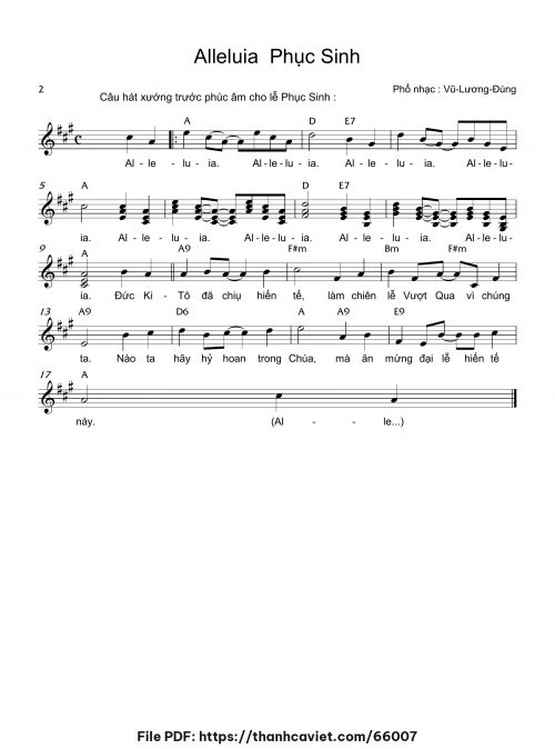 Alleluia Phục Sinh - Vũ Lương Thiên Phúc - trang 1