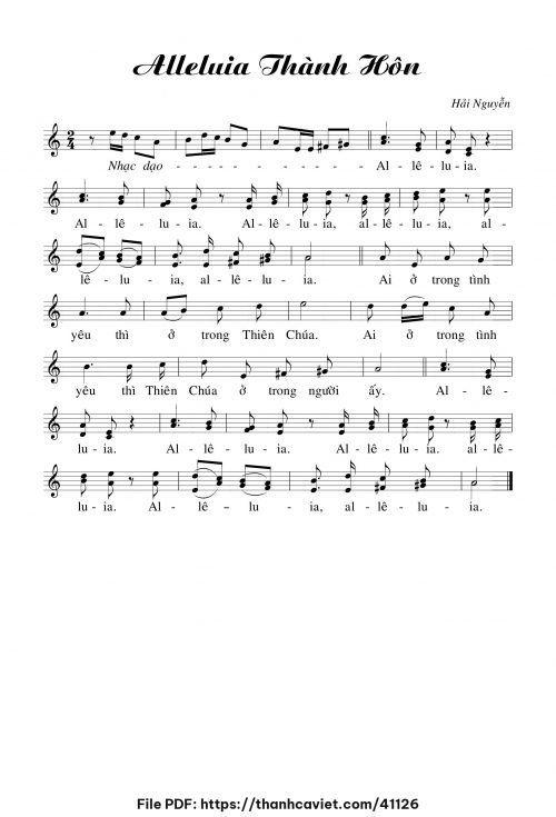 Alleluia thành hôn - Hải Nguyễn - trang 1