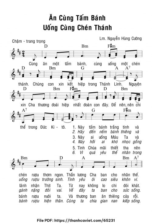 Ăn cùng tấm Bánh uống cùng chén Thánh - Lm. Nguyễn Hùng Cường - trang 1