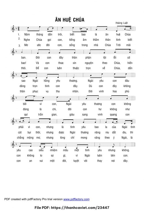 Ân huệ Chúa - Lm. Hoàng Luật - trang 1