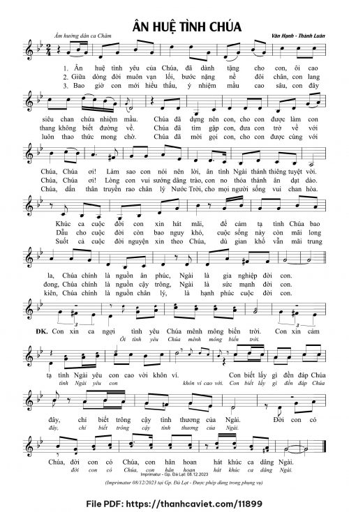 Ân huệ tình Chúa - Thành Luân - Văn Hạnh - trang 1