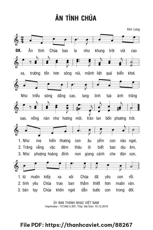 Ân tình Chúa - Lm. Kim Long - trang 1