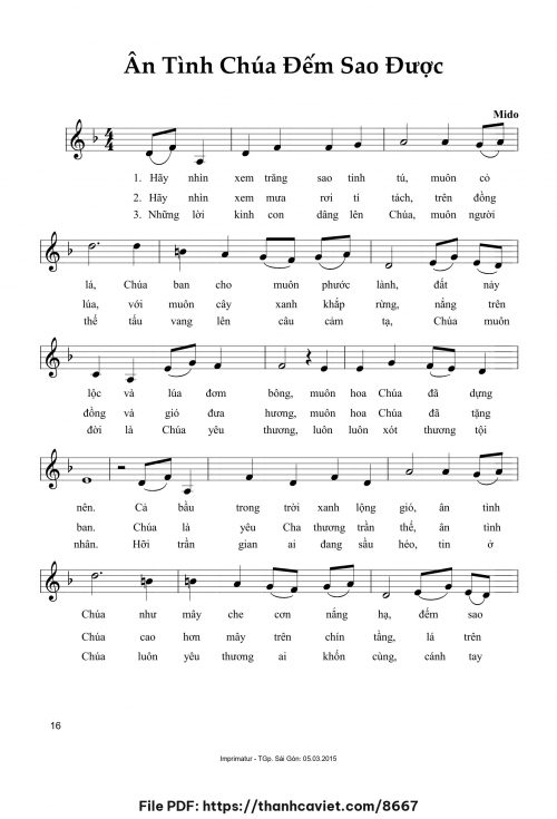 Ân tình Chúa đếm sao được - Mido - trang 1