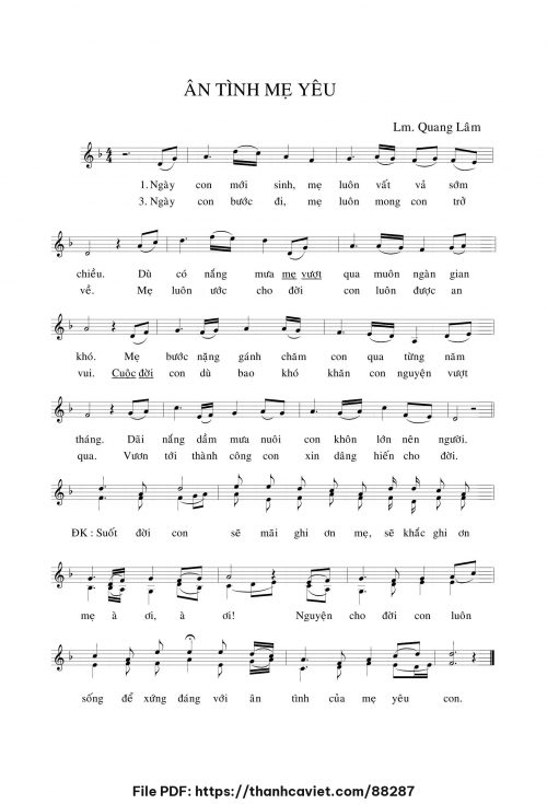 Ân tình mẹ yêu - Lm. Quang Lâm - trang 1