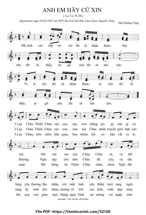 Anh em hãy cứ xin - Mai Hoàng Công - trang 1