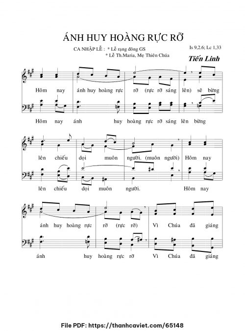 Ánh huy hoàng rực rỡ - Tiến Linh - trang 1