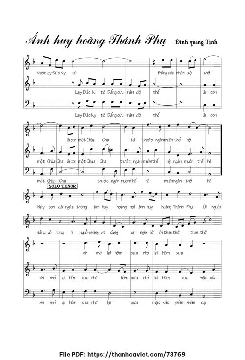 Ánh huy hoàng thánh phụ - Đinh Quang Tịnh - trang 1