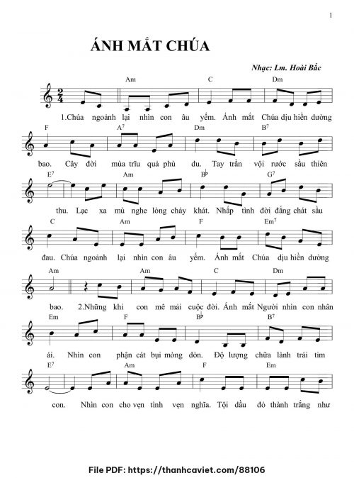 Ánh mắt Chúa - Lm. Hoài Bắc, OP - trang 1