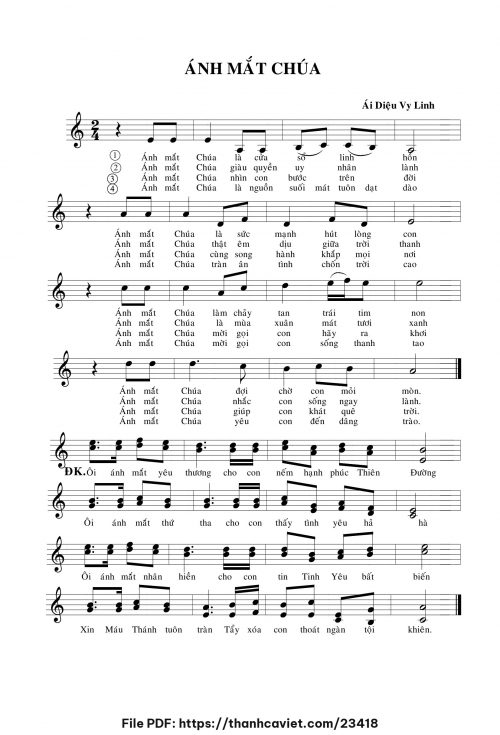 Ánh mắt Chúa - Sr. Ái Diệu Vy Linh - trang 1