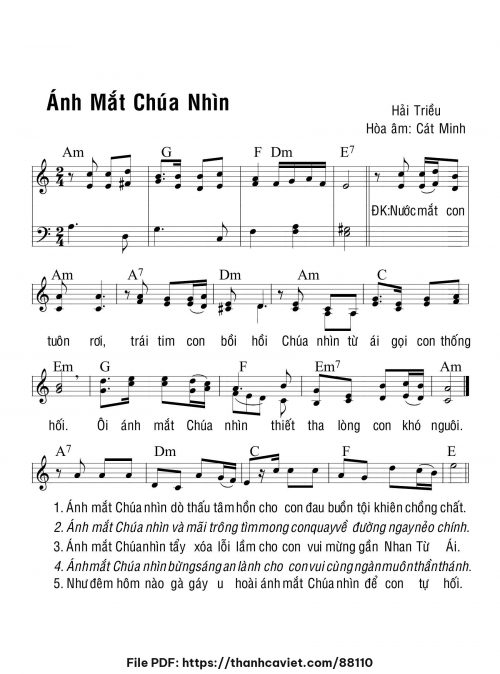 Ánh mắt Chúa nhìn - Hải Triều (Hòa âm: Cát Minh) - trang 1