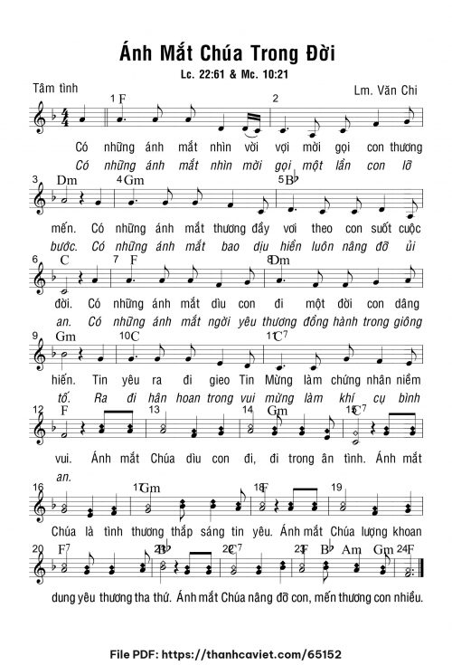 Ánh mắt Chúa trong đời - Lm. Văn Chi - trang 1