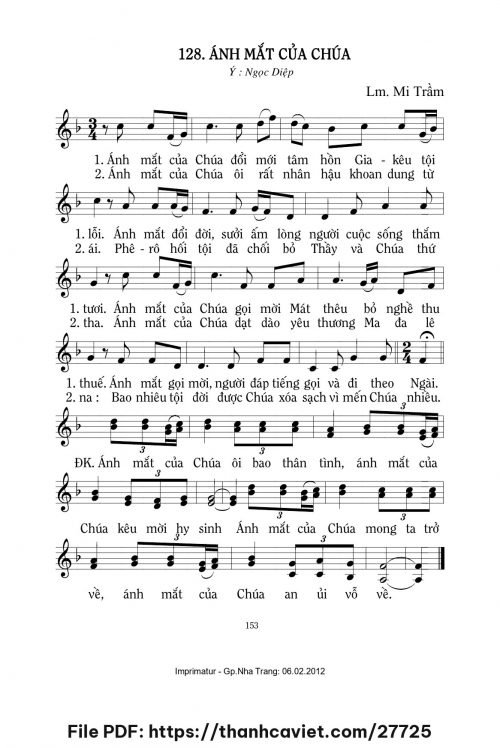 Ánh mắt của Chúa - Lm. Mi Trầm - trang 1