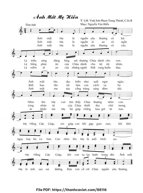 Ánh mắt Mẹ hiền - Nguyễn Văn Hiển - trang 1