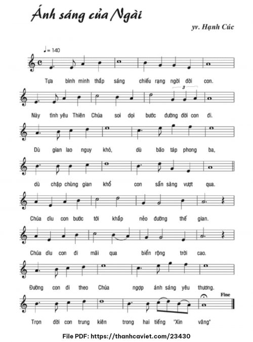 Ánh sáng của Ngài - Ý Vũ - Hạnh Cúc - trang 1