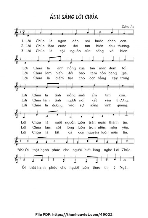 Ánh sáng lời Chúa - Lm. Thiên Ân - trang 1
