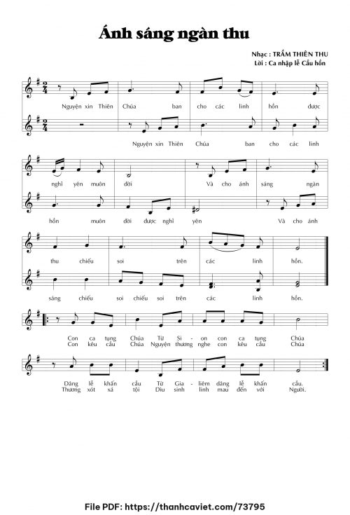 Ánh sáng ngàn thu - Trầm Thiên Thu - trang 1