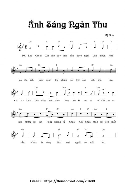 Ánh sáng ngàn thu - Lm. Mỹ Sơn - trang 1