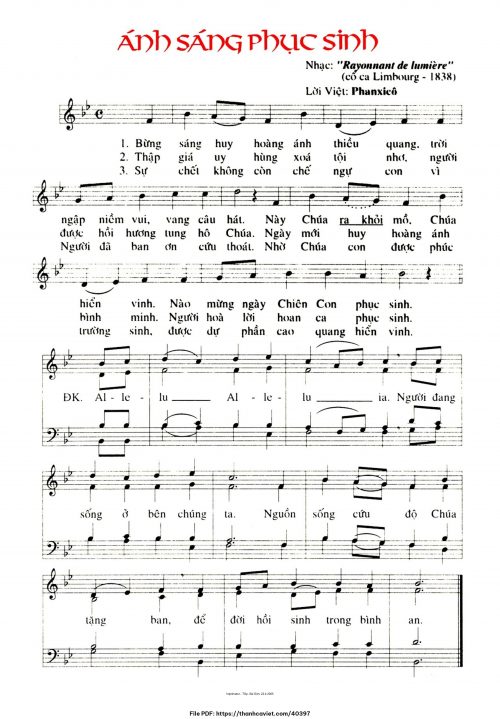 Ánh sáng Phục sinh - Phanxicô (Nhạc Ngoại, lời Việt) - trang 1