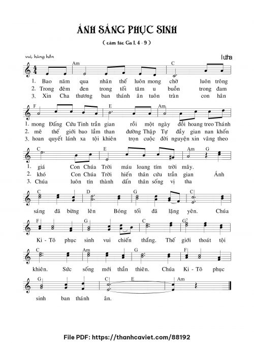 Ánh Sáng Phục Sinh - Lutha - trang 1