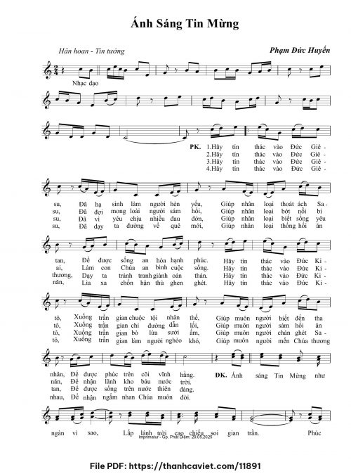 Ánh sáng Tin Mừng - Phạm Đức Huyến - trang 1