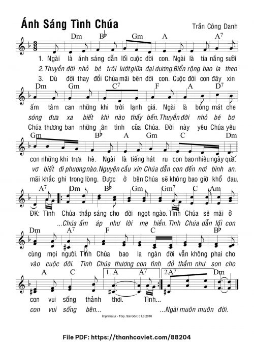 Ánh sáng tình Chúa - Trần Công Danh - trang 1