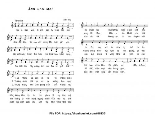 Ánh sao mai - Lm. Anh Kha - trang 1
