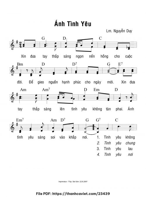 Ánh tình yêu - Lm. Nguyễn Duy - trang 1