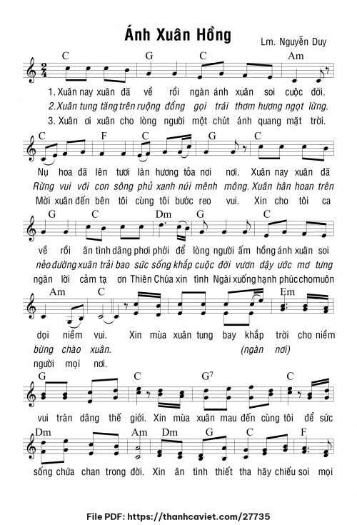 Ánh xuân hồng - Lm. Nguyễn Duy - trang 1