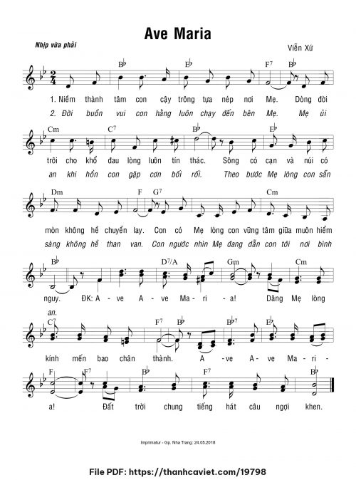 Ave Maria - Viễn Xứ - trang 1