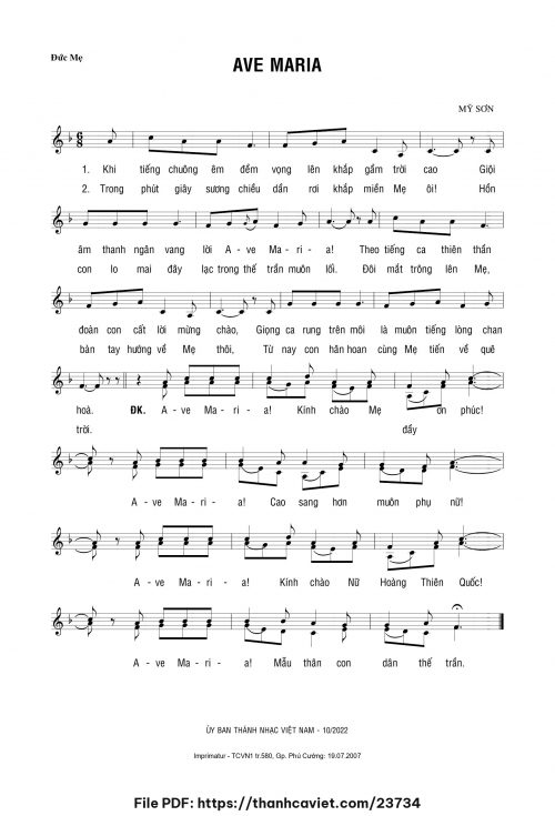 Ave Maria - Lm. Mỹ Sơn - trang 1