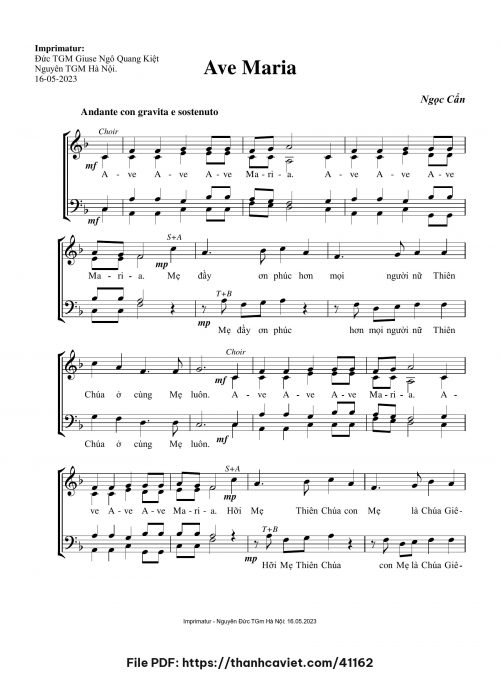 Ave Maria - Ngọc Cẩn - trang 1