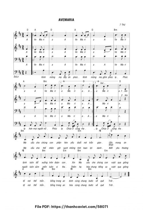 Ave Maria - 7 Thứ - trang 1