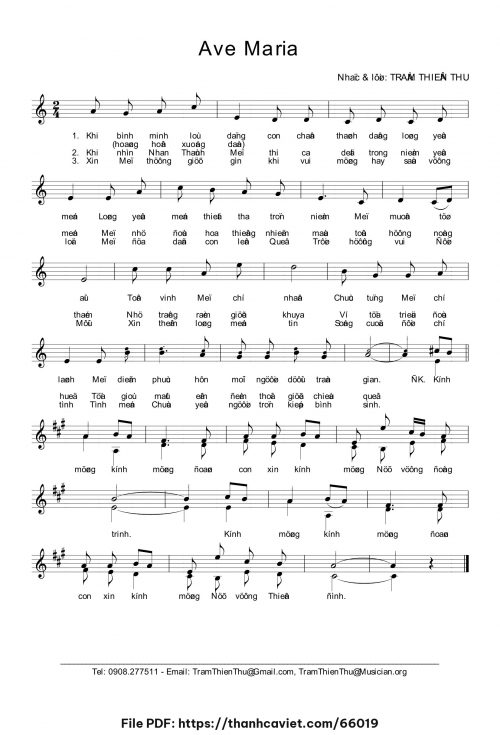 Ave Maria - Trầm Thiên Thu - trang 1