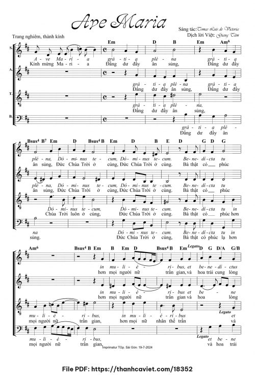 Ave Maria - Lm. Giang Tâm - trang 1