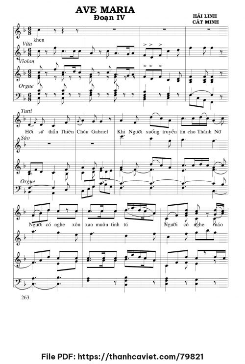 Ave Maria Đoạn IV - Hải Linh - Cát Minh - trang 1