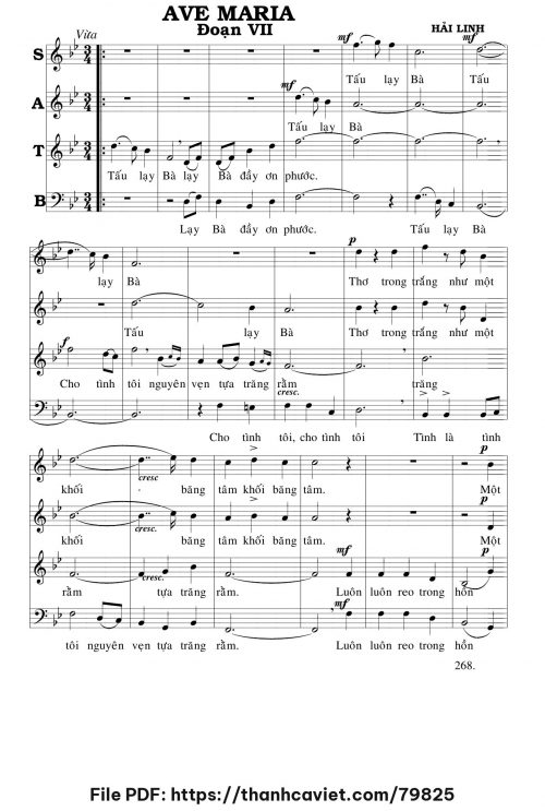 Ave Maria Đoạn VII - Hải Linh - trang 1