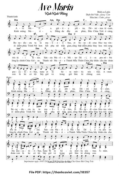 Ave Maria Kinh Kính Mừng - Lm. Giang Tâm - trang 1