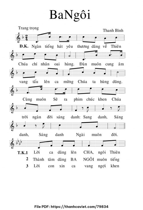 Ba Ngôi - Lm. Thanh Bình - trang 1