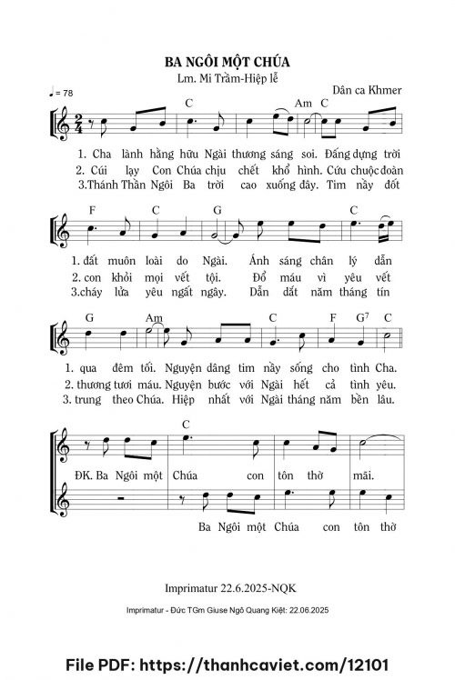 Ba Ngôi Một Chúa - Lm. Mi Trầm - trang 1