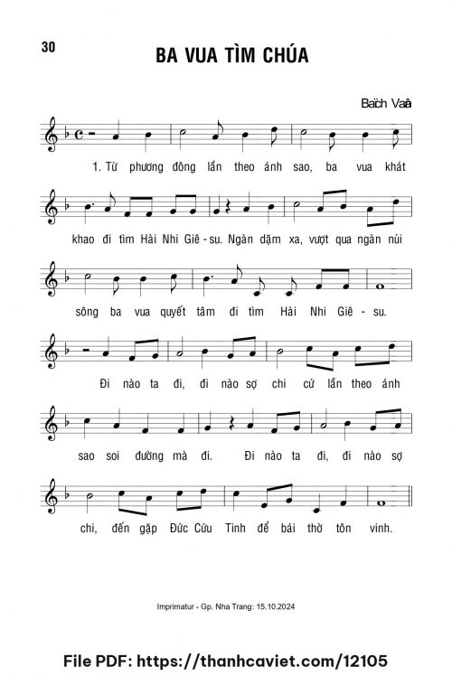 Ba vua tìm Chúa - Lm. Bạch Vân - trang 1