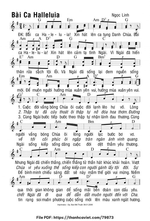 Bài ca Alleluia - Ngọc Linh - trang 1