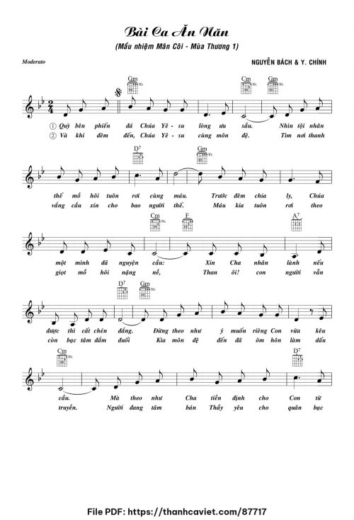 Bài ca ăn năn - Nguyễn Bách - Y. Chính - trang 1