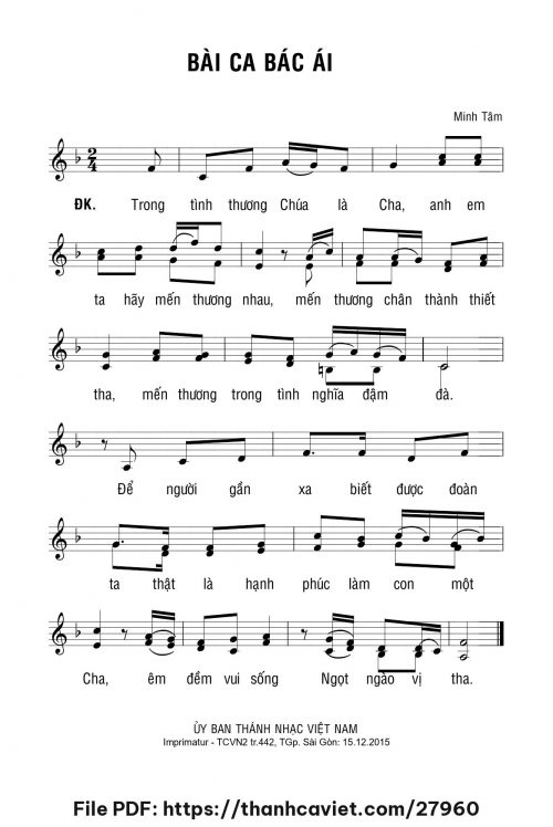 Bài ca bác ái - Minh Tâm - trang 1