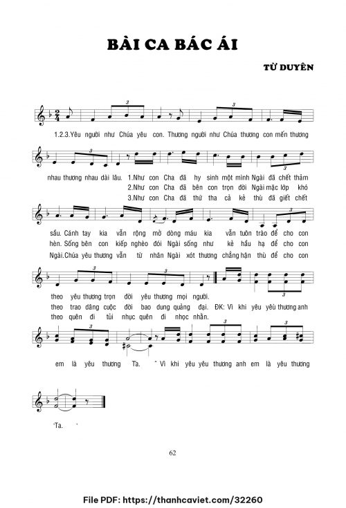 Bài ca bác ái - Lm. Từ Duyên - trang 1