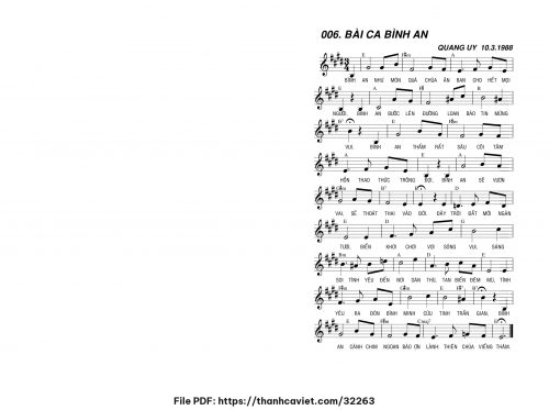 Bài ca bình an - Lm. Quang Uy - trang 1