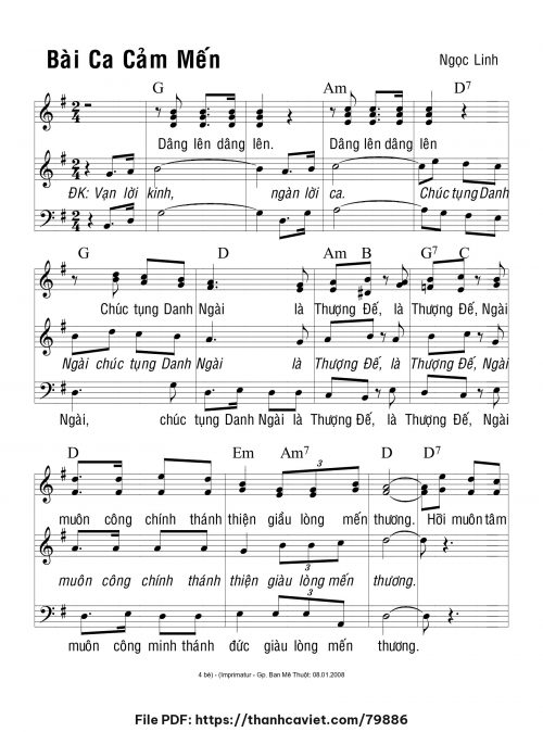 Bài ca cảm mến - Ngọc Linh - trang 1