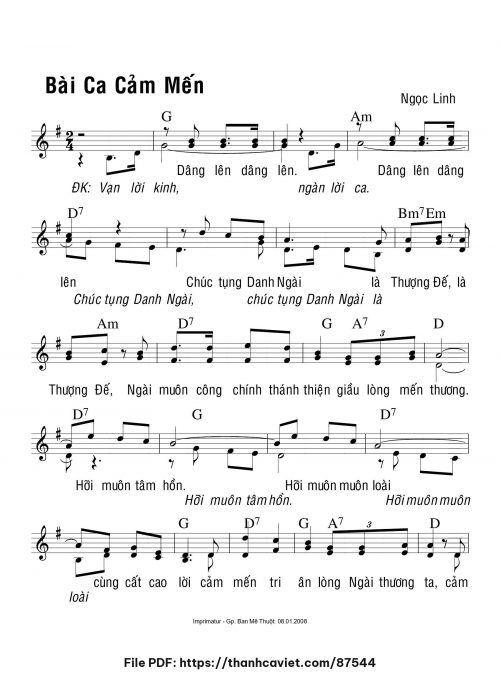 Bài ca cảm mến - Ngọc Linh - trang 1
