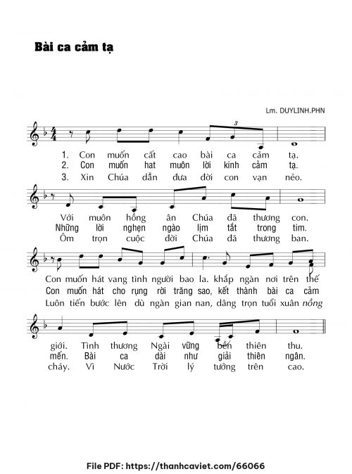 Bài ca cảm tạ - Lm. DUYLINH.PHN - trang 1