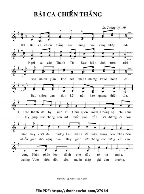 Bài ca chiến thắng - Sr. Tường Vy, OP - trang 1